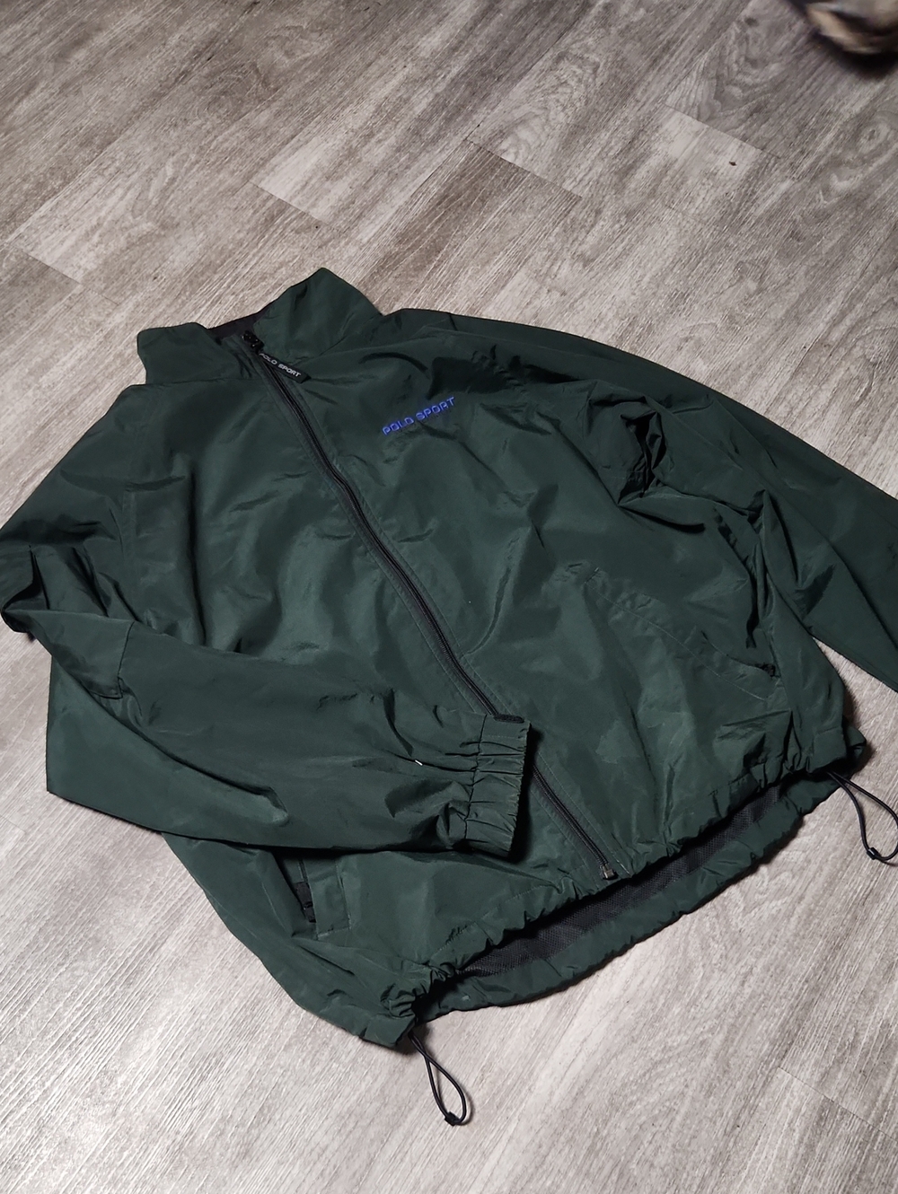 Rare VINTAGE Polo by Ralph Lauren Forest Green Zip-Up Windbreaker Medium